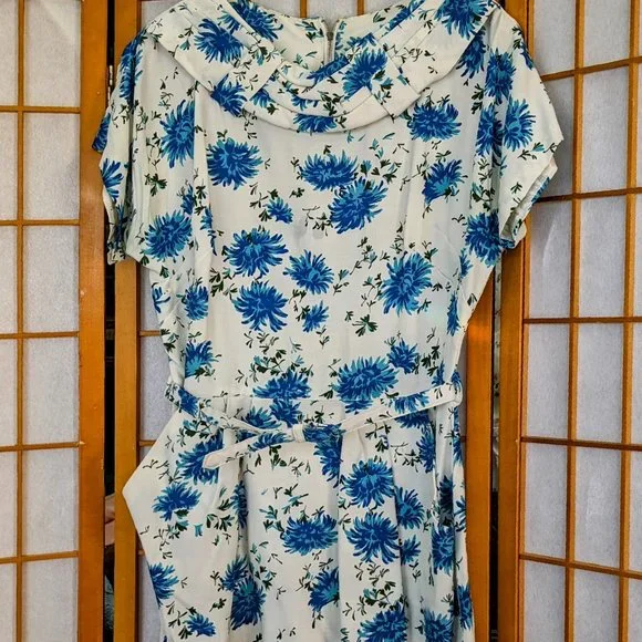 Kitsch Delish Blue Floral Vintage Dress - Picture 10 of 16